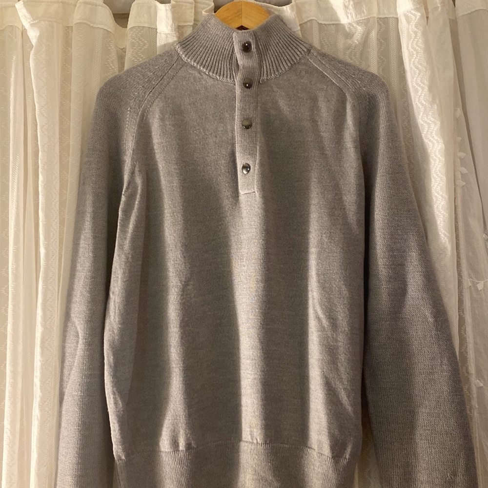 Banana Republic Merino Extra Fine Wool 1/4 Button Sweater